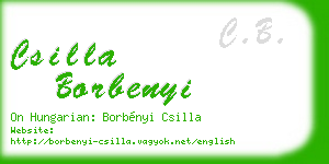 csilla borbenyi business card